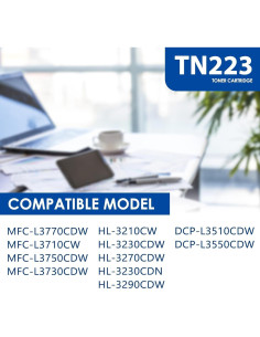 Cartucho de Tóner TN223 4PK Brother - Negro, Cian, Magenta, Amarillo 2