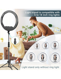 Trípode Ligero LenTok para Luz de Anillo 1.75m Ajustable 2