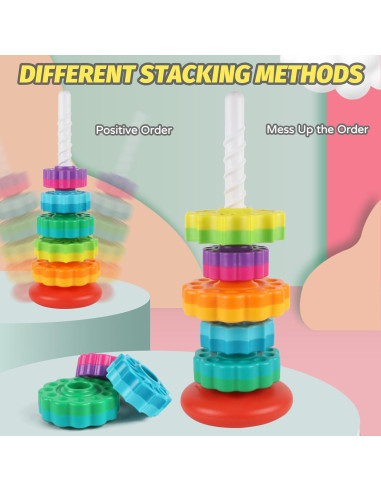 Juguete de Apilamiento Giratorio GKKBSJ para Bebés 1-3 Años