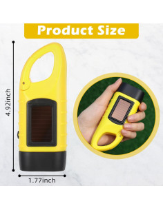 3 Linternas de Manivela Solar Mudder LED Emergencia 12.5cm 2