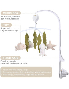 Móvil de Cuna COTTONBEBE Oceánico con 35 Canciones 2