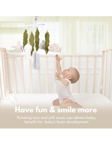 Móvil de Cuna COTTONBEBE Oceánico con 35 Canciones