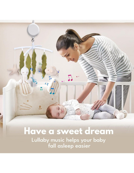 Móvil de Cuna COTTONBEBE Oceánico con 35 Canciones