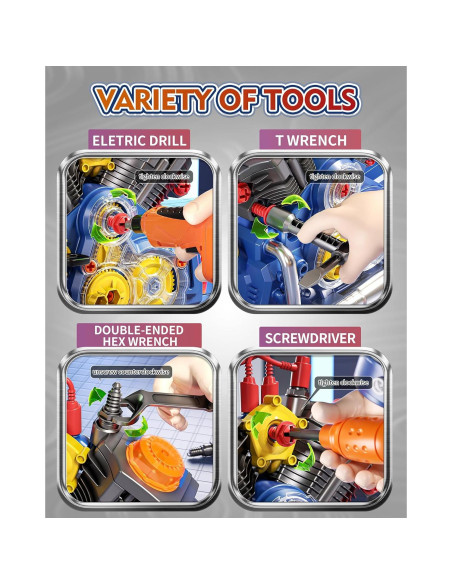 Kit de Construcción de Motores Jovow para Niños 3-12 Años