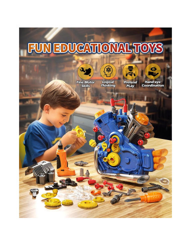 Kit de Construcción de Motores Jovow para Niños 3-12 Años