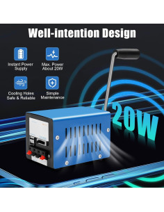 Generador de Manivela Manual NAIXING 20W Portátil Azul 2