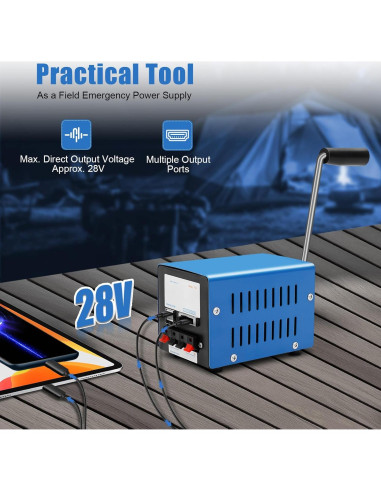 Generador de Manivela Manual NAIXING 20W Portátil Azul