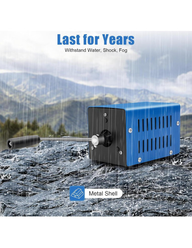 Generador de Manivela Manual NAIXING 20W Portátil Azul