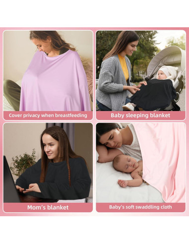 4 Fundas de Lactancia Suaves de Rayón 360 Cobertura Completa