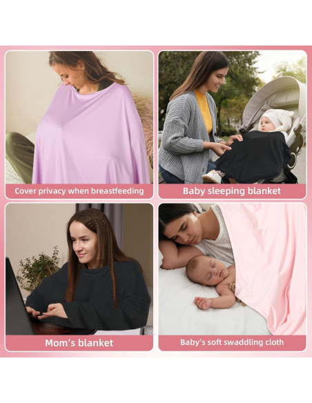 4 Fundas de Lactancia Suaves de Rayón 360 Cobertura Completa