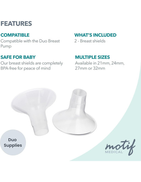 Flanges para Extractor de Leche Motif Medical Duo 32mm - Set de 2