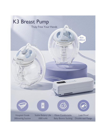 Extractor de Leche Eléctrico Momfree K3 Portátil 180ml