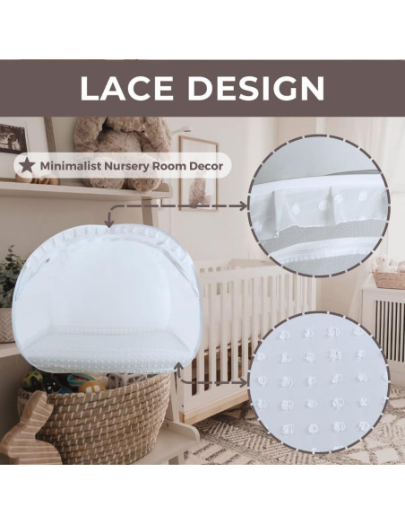 Tienda de Red para Cuna de Bebé Wonder Space - Encaje - Malla Transpirable