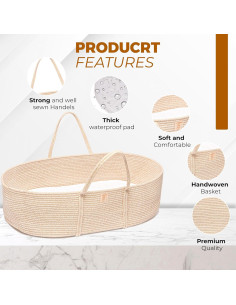 Cesta de Cambio para Bebé Genérico 4 Piezas Algodón Impermeable 2