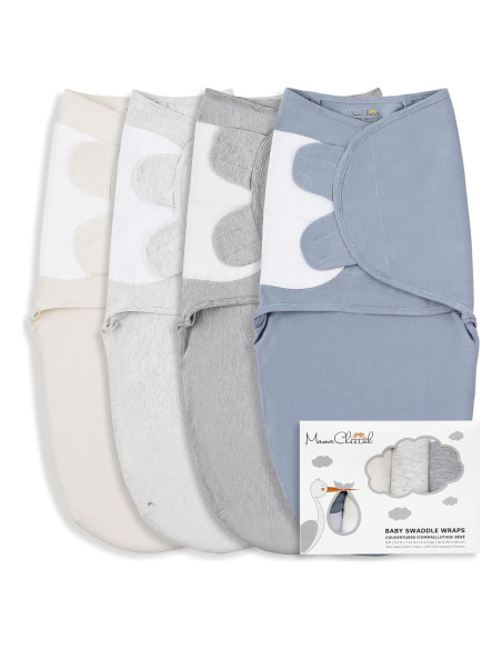 Saco de Envolver Mama Cheetah 4-Pack Algodón Orgánico 0-3 Meses