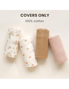 Cubierta de Lounger para Bebé Konssy 2 Pack 100% Algodón Muselina 2