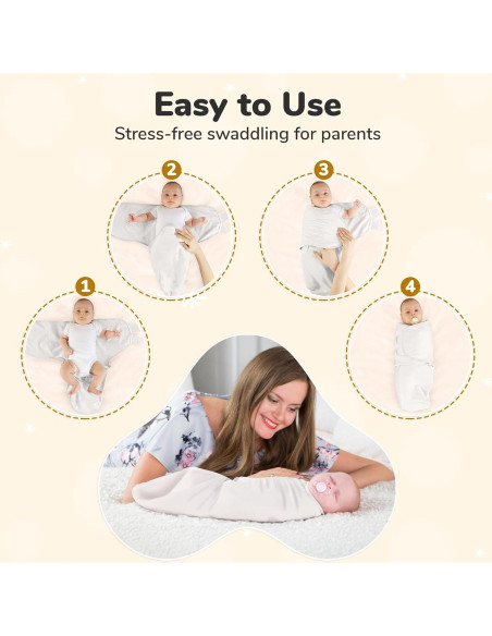 Saco de Envolver Mama Cheetah 4-Pack Algodón Orgánico 0-3 Meses