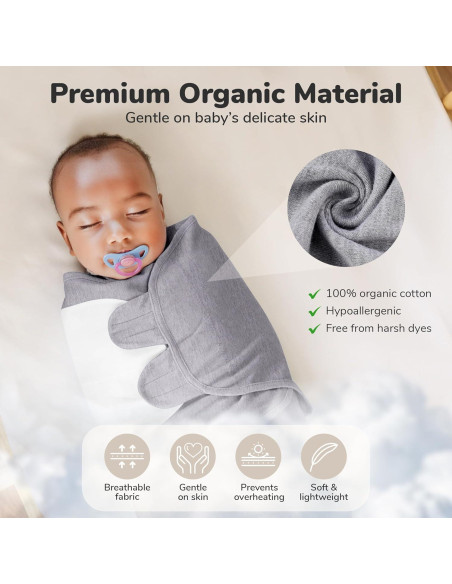 Saco de Envolver Mama Cheetah 4-Pack Algodón Orgánico 0-3 Meses