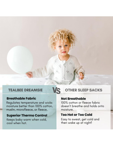 Saco de Sueño Tealbee Dreamsie 12M-2T - 0.8 TOG Transpirable