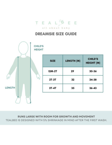 Saco de Sueño Tealbee Dreamsie 12M-2T - 0.8 TOG Transpirable