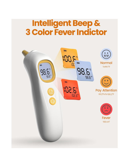 Termómetro de oído Femometer ET107, rápido y preciso, 32 memorias
