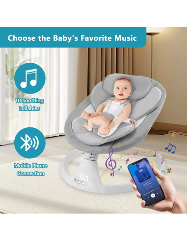 Hamaca Portátil para Bebés Suureks con Control Remoto y Música