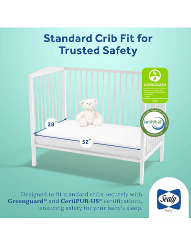 Colchón para Cuna Sealy Baby OptiCool 2 Etapas 132x71 cm