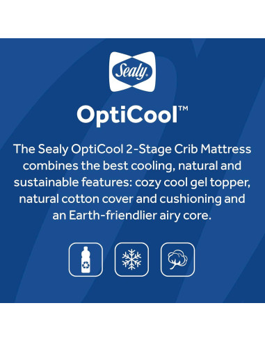 Colchón para Cuna Sealy Baby OptiCool 2 Etapas 132x71 cm