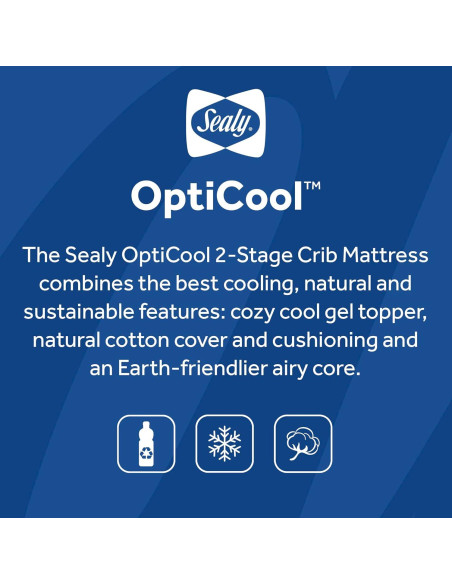 Colchón para Cuna Sealy Baby OptiCool 2 Etapas 132x71 cm