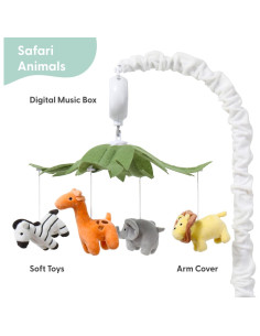 Móvil musical The Peanutshell para cuna - Safari 12 canciones 2