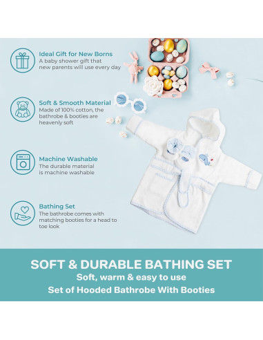 Bata de baño con capucha Spasilk para bebés 0-9 meses