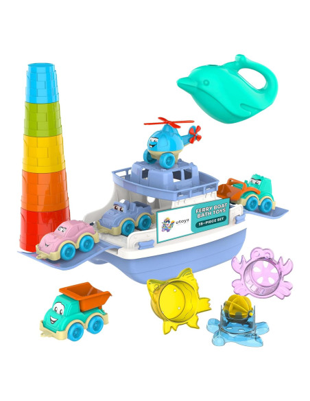 Conjunto de Juguetes de Baño Ferry Diversión 15 Piezas