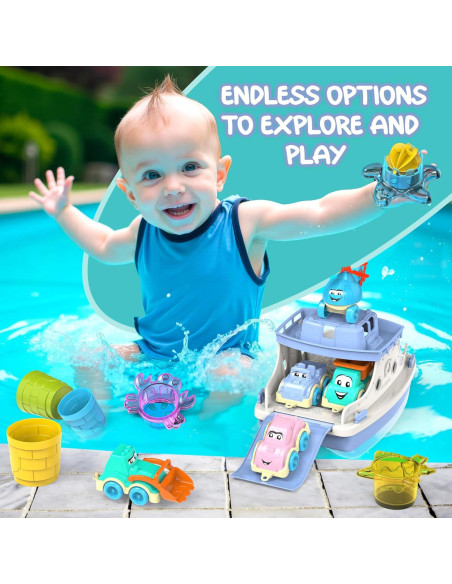 Conjunto de Juguetes de Baño Ferry Diversión 15 Piezas