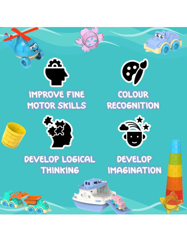 Conjunto de Juguetes de Baño Ferry Diversión 15 Piezas