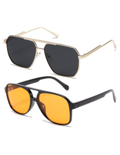 Gafas de sol aviador TIANYESY retro unisex con protección UV