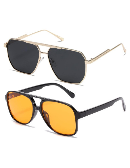 Gafas de sol aviador TIANYESY retro unisex con protección UV