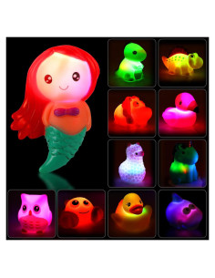 Conjunto de 12 Juguetes de Baño Iluminados LED Liberty Imports