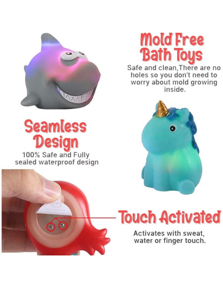 Conjunto de 12 Juguetes de Baño Iluminados LED Liberty Imports Conjunto de 12 Juguetes de Baño Iluminados LED Liberty Imports