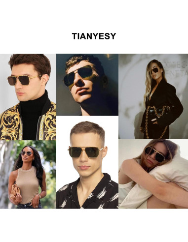 Gafas de sol aviador TIANYESY retro unisex con protección UV