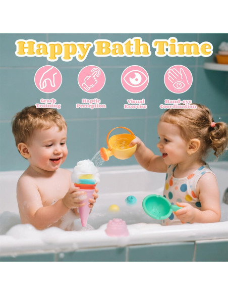 Juguetes de Baño Voohek 6 Piezas para Bebés 1-3 Años