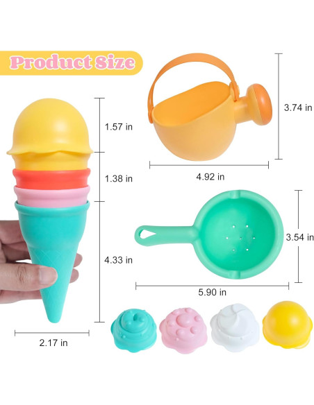 Juguetes de Baño Voohek 6 Piezas para Bebés 1-3 Años