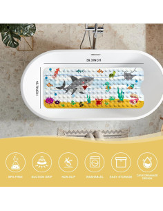 Alfombra de Baño Antideslizante PRATIQUE 100x40 cm Tiburón 2