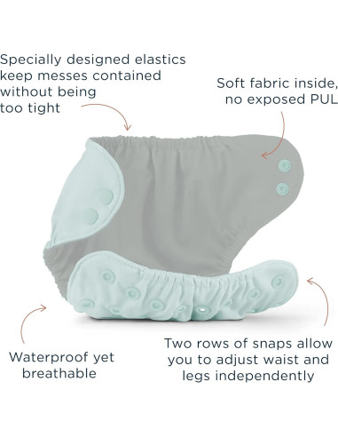 Conjunto de Pañales de Tela Esembly - 3 Inners Algodón Orgánico y 1 Cubierta Impermeable - Tamaño 1 (3.2-7.7 kg)