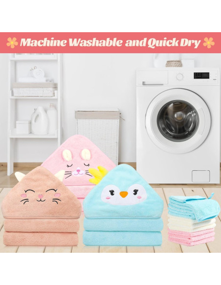 Juego de 12 Toallas con Capucha Sublaga para Bebés 80x80 cm