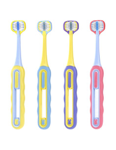 Cepillo de Dientes para Niños 3 Lados FOREVIVE 4-Pack Cerdas Suaves