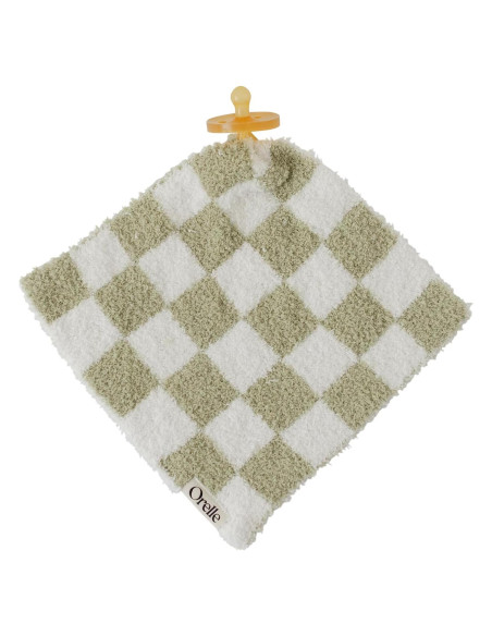 Manta de Amor Orelle Verde Salvia para Bebés con Soporte Chupete