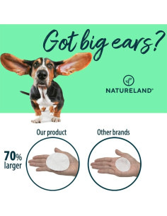 Toallitas Extra Grandes Natureland para Oídos de Perro y Gato - 150 Pcs 2