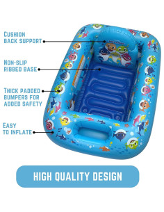 Bañera Inflable Baby Shark - Bañera para Bebés Segura y Práctica 2