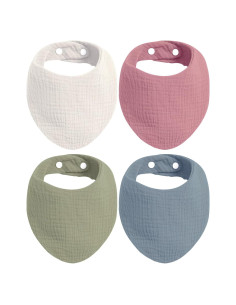 Baberos de Muselina Orgánicos KiddyCare para Bebés 0-6 Meses