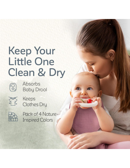 Baberos de Muselina Orgánicos KiddyCare para Bebés 0-6 Meses